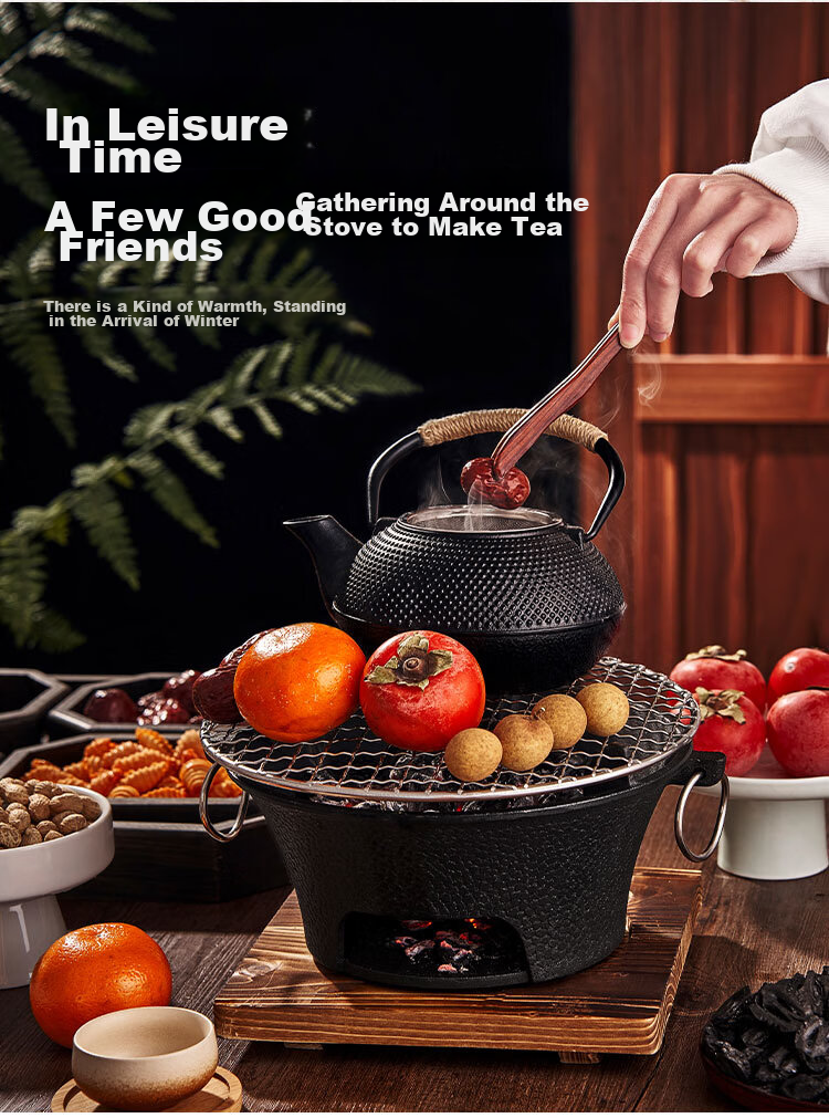 Suncojia Tea Brewing Stove, Barbecue Grill, Charcoal Stove, Tea Cooking Stove, Korean Barbecue Grill, Smokeless Wood Charcoal Grill, Large Size 5