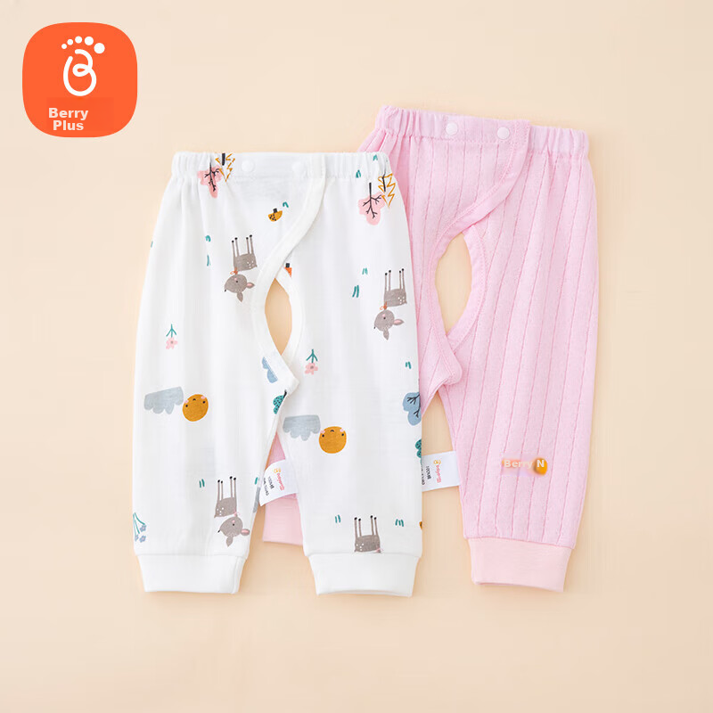 Детские штаны Babyprints, 2 шт., для новорожденных, тонкие на все сезоны, с принтом "Олень" и розовые, размер 52