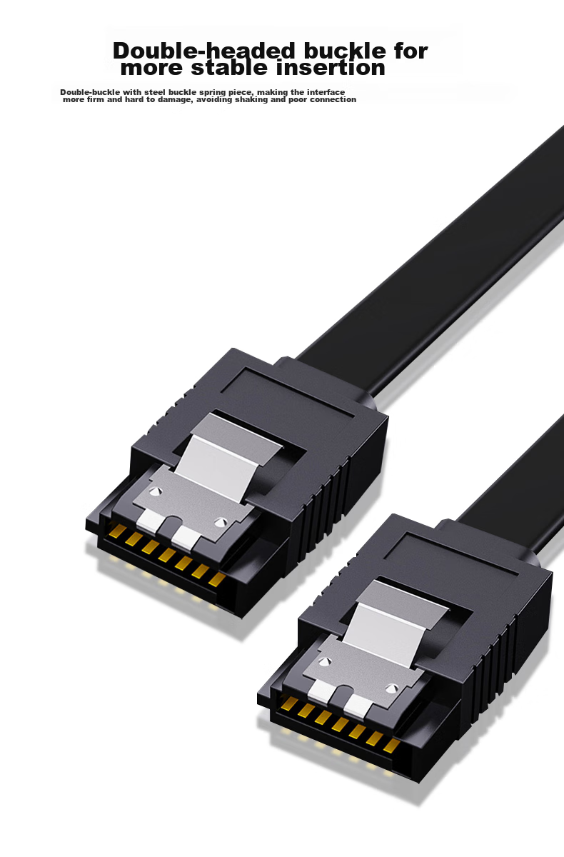 JEYI High-Speed SATA 3.0 Hard Drive Data Cable, Solid State And Mechanical Hard Drive Data Connection Cable, Optical Drive Dual-Channel Conversion Cable Double Straight Head, 40 Cm 3