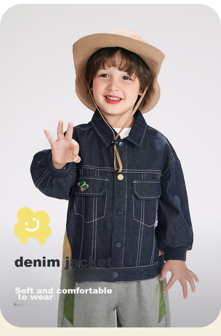 Ciciibear [Color-Fast] Boys' Denim Jacket, 2024 New Autumn Style, Trendy Children's Outerwear for Kids And Toddlers 2