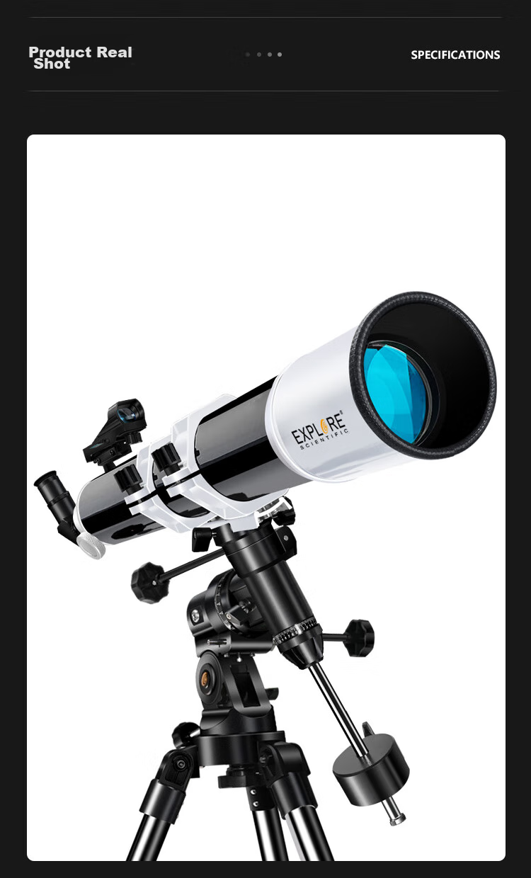 EXPLORE SCIENTIFIC 80EQ3 Astronomy Telescope Large Aperture Professional High-Definition High-Power Stargazing Kids Gift 30