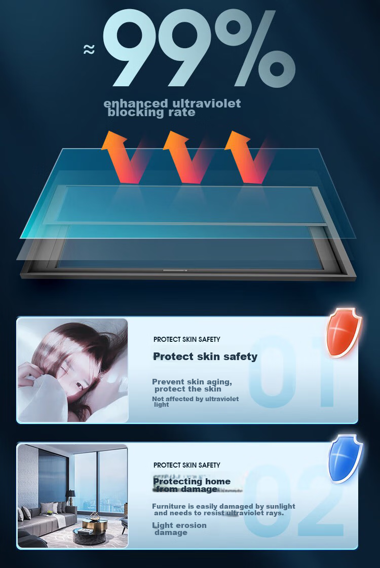 Jinlongxing Blackout Glass Sticker Window Film Bathroom Privacy Anti-Peeping Sunshade Full Blackout Film 0.9*2m 9