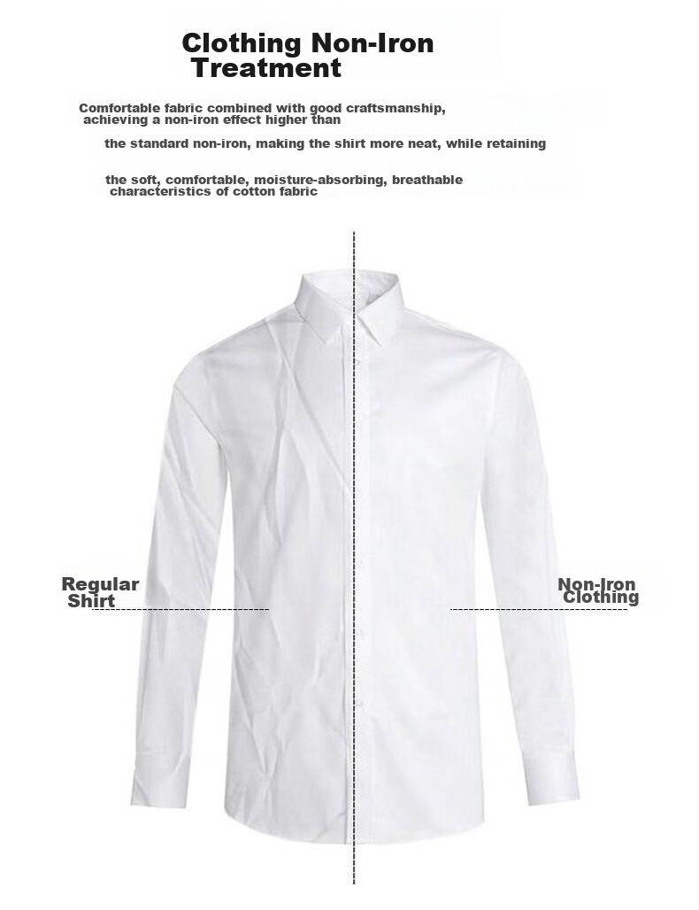 FIRS [DP Wrinkle-Free] Men's Long-Sleeve Shirt, Pure Cotton, Business Formal Wear, Dad's Dress Shirt, DP29, Size 38 7