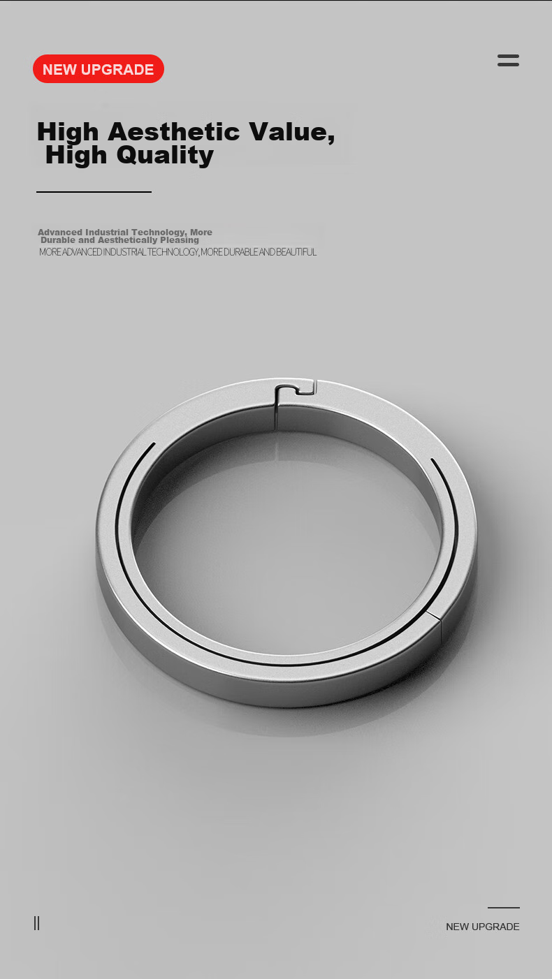 Laiben Titanium Alloy Key Ring, Keychain, Quick Clip, Car Flat Ring, Round Ring, Key Ring Accessory 3