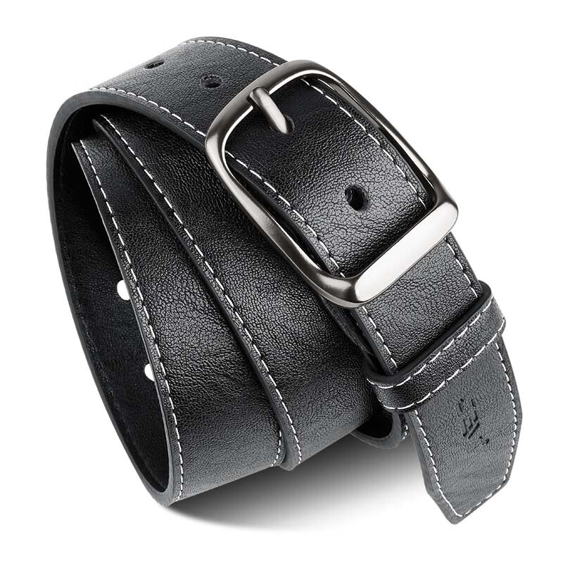 JEVI Men's Belt, Ins Student Korean Style, Youthful Denim Waistband, Trendy Versatile Pin Buckle, Fashionable Trouser Belt, Men's Leather Belt 7
