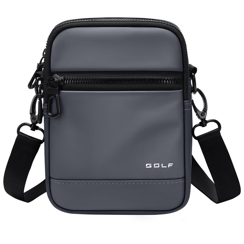 GOLF Shoulder Bag for Men, Casual Crossbody Bag, Lightweight Small Messenger Bag, Phone Pouch, Water-Resistant Sports Backpack, Elegant Gray Color