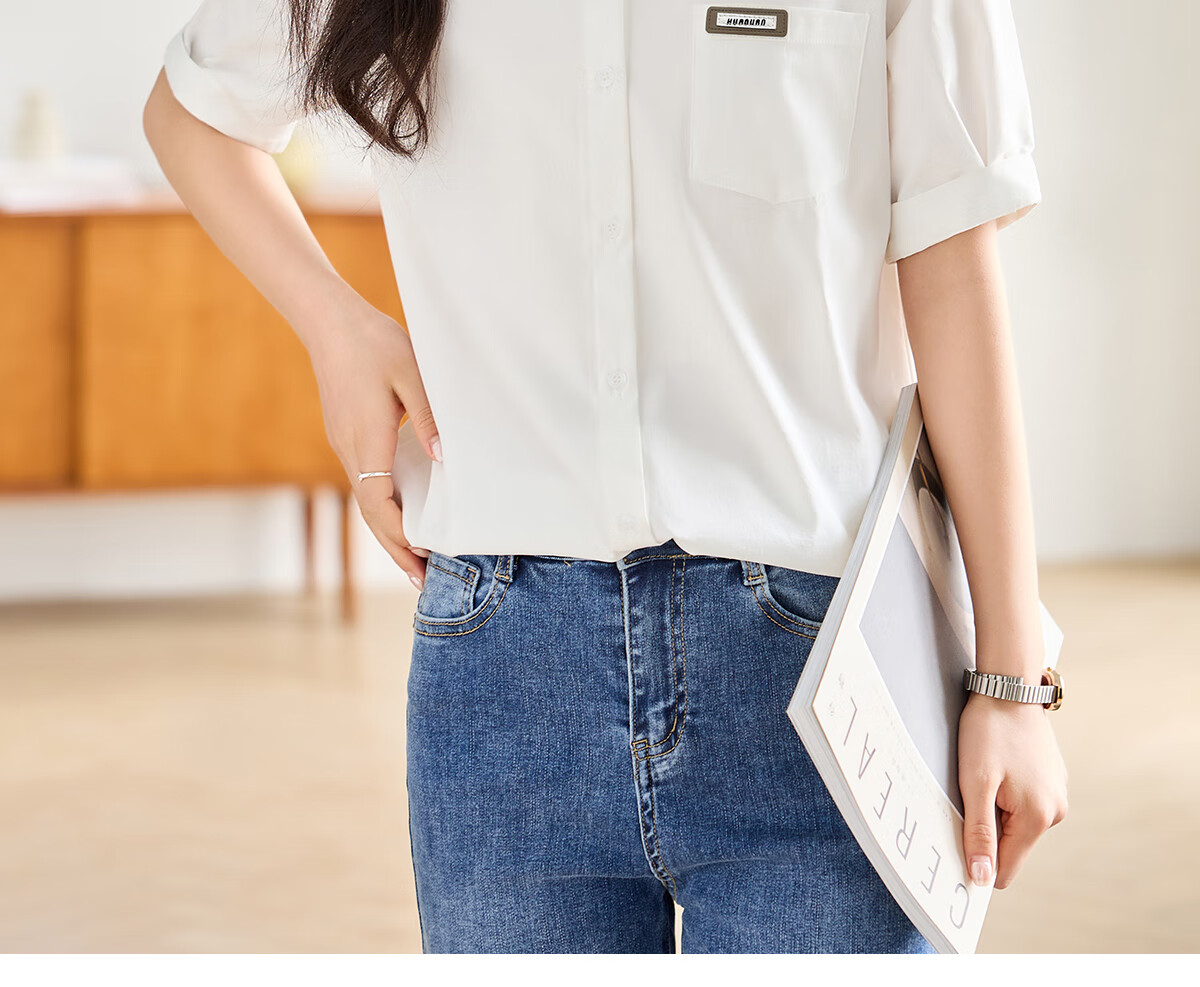 Taxiang Long-Sleeve Shirt for Women, Office Wear, Commuter White Shirt, Casual Loose Versatile Blouse Cardigan T141C2720 16