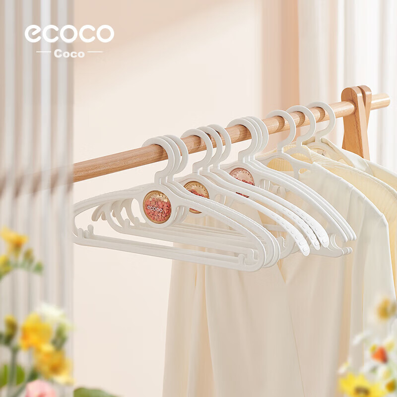 Ecoco Clothes Hangers for Home And Student Dormitory, Non-Slip, Seamless, with Fragrance Diffuser, Anti-Mite And Insect Repellent, Drying And Storage