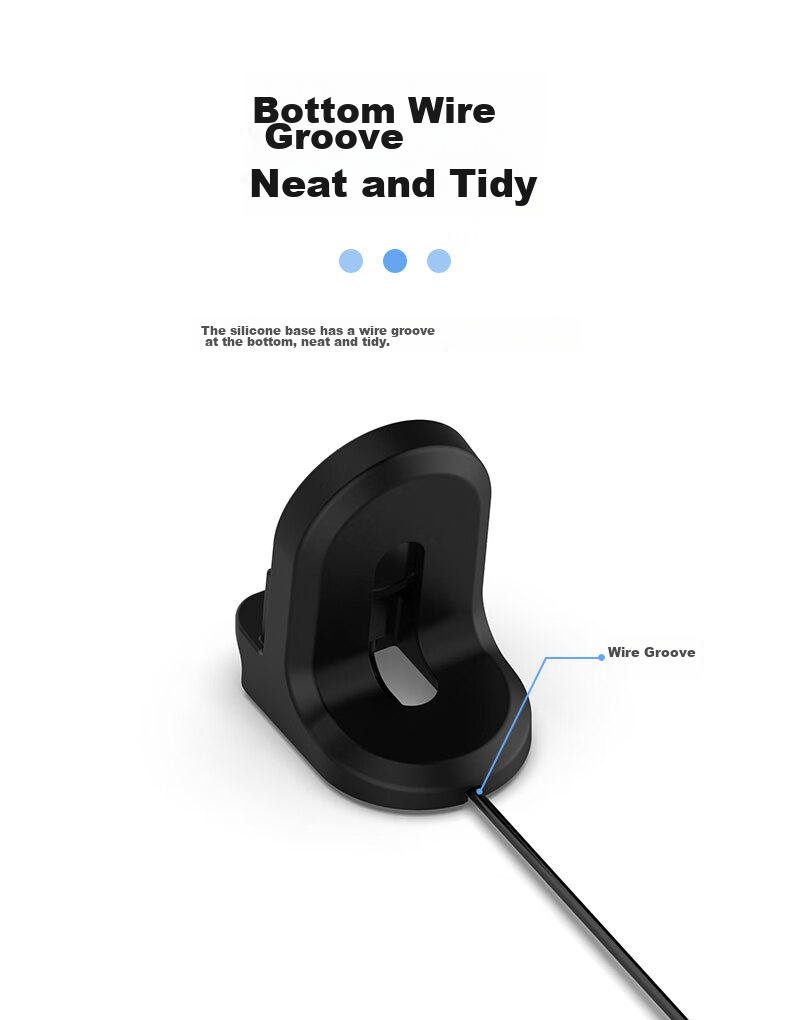 KMaxAI Wireless Charger Stand for Huawei GT 6/5, Compatible with Watch 4/3/2 Pro, Silicone Base for 46/42/41mm Watch, USB Charging Cable Tray, White 7