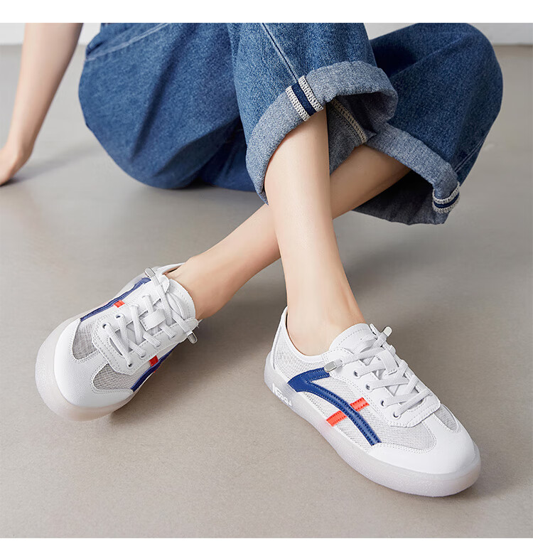ZHR Women's Casual Shoes, Summer Mesh Lightweight White Sneakers, Versatile Round Toe Breathable Women's Shoes, A67E, Beige Gray, Size 39 9