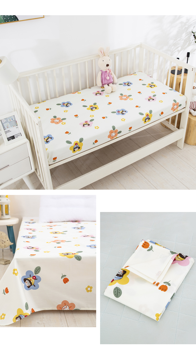 9I9 Baby Bed Sheet, Pure Cotton, Infant And Toddler Bed Sheet, Kindergarten School Opening, All Seasons, Class A, A158 Blue 12