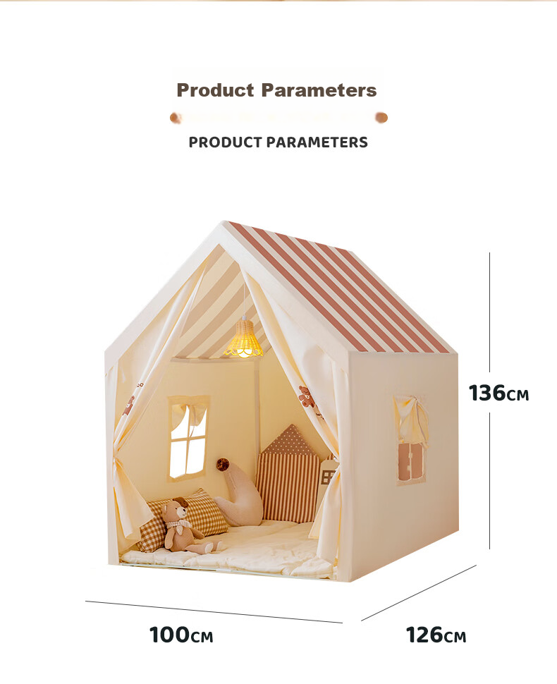 Little Dove Children's Tent Indoor Playhouse / Boys And Girls Princess House Toy, Bear House (Pillow Not Included) 9