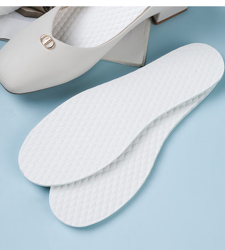 FOOTOPPO Latex Insoles for Women, Thin Summer Single Shoes, Ultra-Thin Soft Sole, Disposable Breathable Sweat-Absorbing Sports Thin Shoe Insoles for Me 14