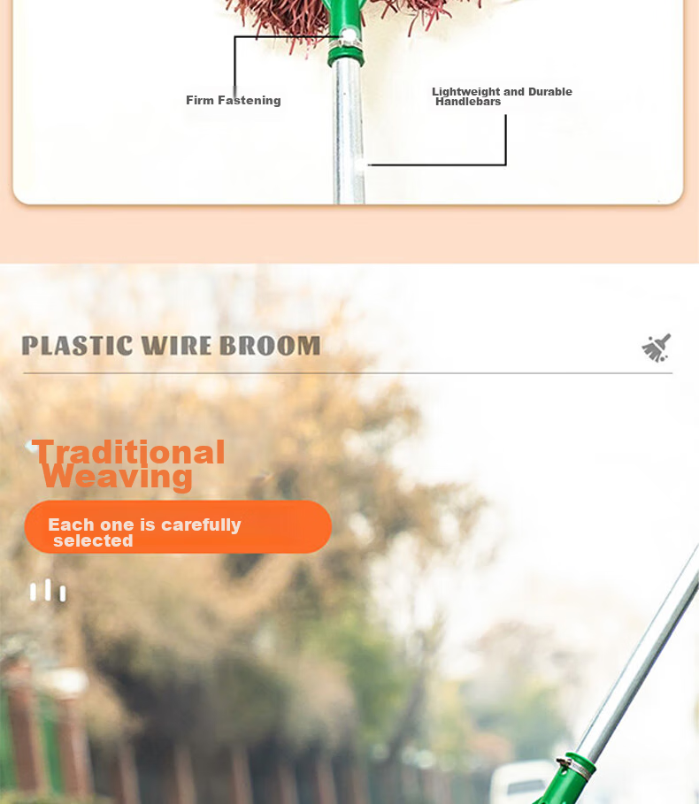 Aoyida Plastic Broom, Large Yard Sweeper, Thick Street Sweeping Broom for Sanitation Workers, Leaf And Dust Broom for Courtyard And Street Cleaning 5