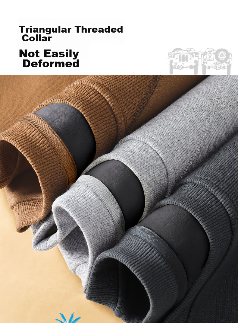 JEEP SPIRIT Men's Sweatshirt, Autumn And Winter Thickened Warm Sports Round Neck Long Sleeve Heavy Loose Trendy Fleece Jacket for Me 8