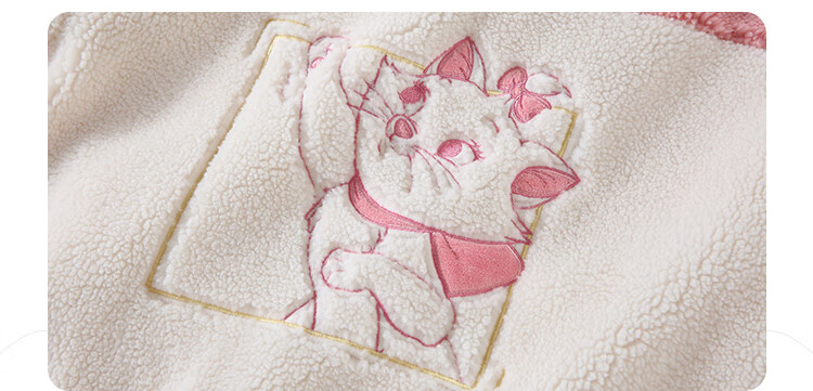 Disney Kids Girls Faux Lamb Wool Stand Collar Colorblock Warm Jacket Winter 2023 DB341IE06 Pink White Size 120 7