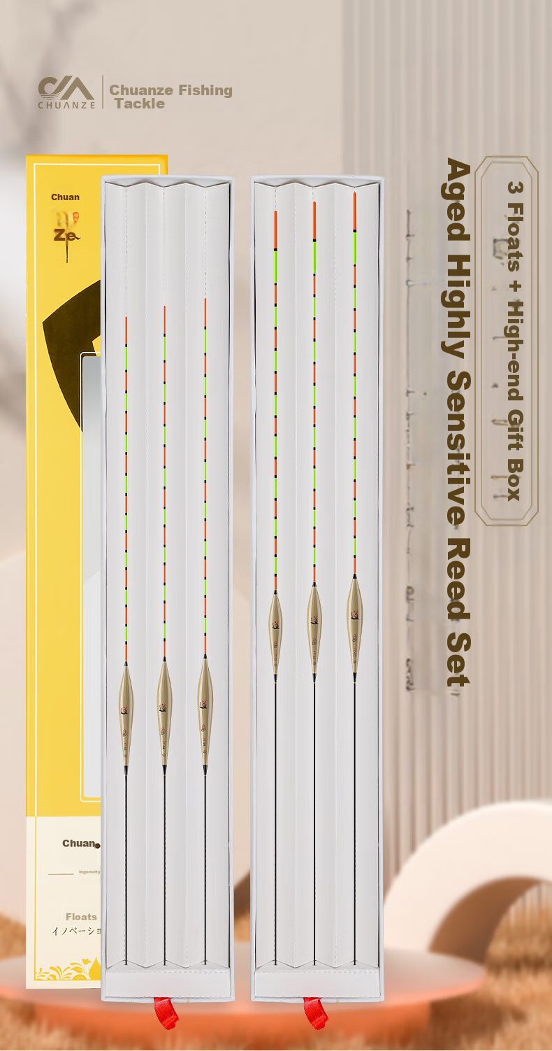 Chuanze Premium Reed Float Set, Bold And Eye-Catching, Highly Sensitive Light-Biting Crucian Carp Float for Lakes And Reservoirs 1
