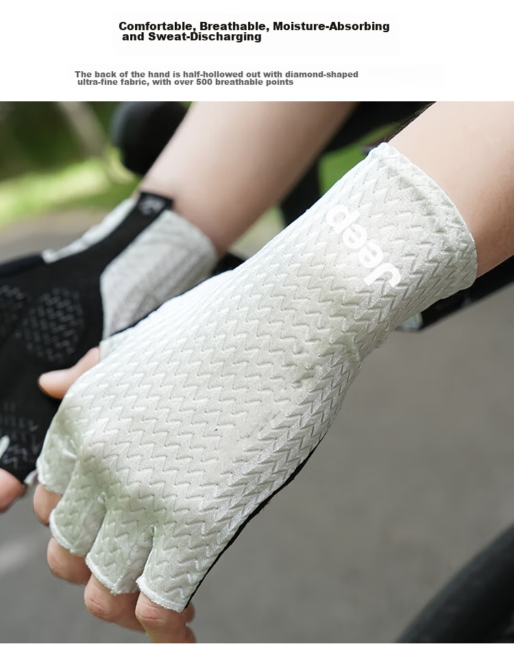 JEEP Gloves for Men And Women, Universal Half-Finger Outdoor Thin Breathable Non-Slip Shock-Absorbing Road Bike Motorcycle Riding Gloves 3