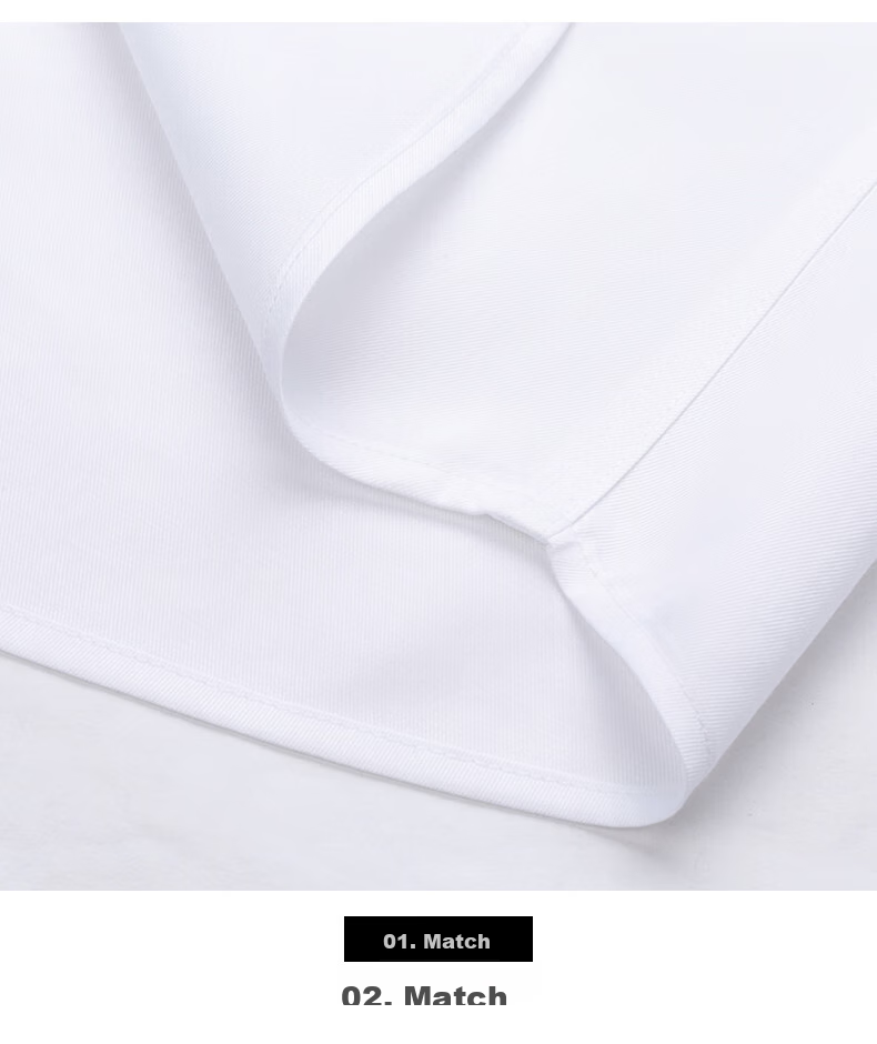FIRS Long-Sleeve Shirt for Men, DP Wrinkle-Free Dress Shirt, Business Casual Work Pure Cotton White Shirt, Plain White, Size 38 17