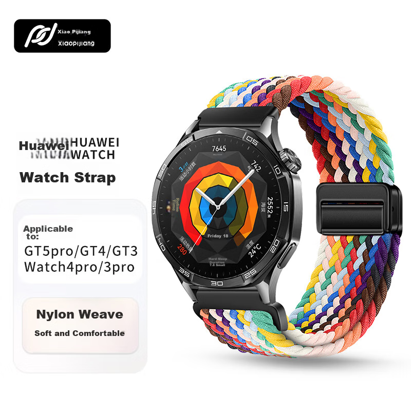 Xiaopijiang Compatible with Huawei Watch Bands GT7/GT6/5/4/Pro, Nylon Woven Magnetic Buckle Strap, Huawei Watch 6 Pro/Watch 5/4 Pro Band, Xiaomi Watch Band