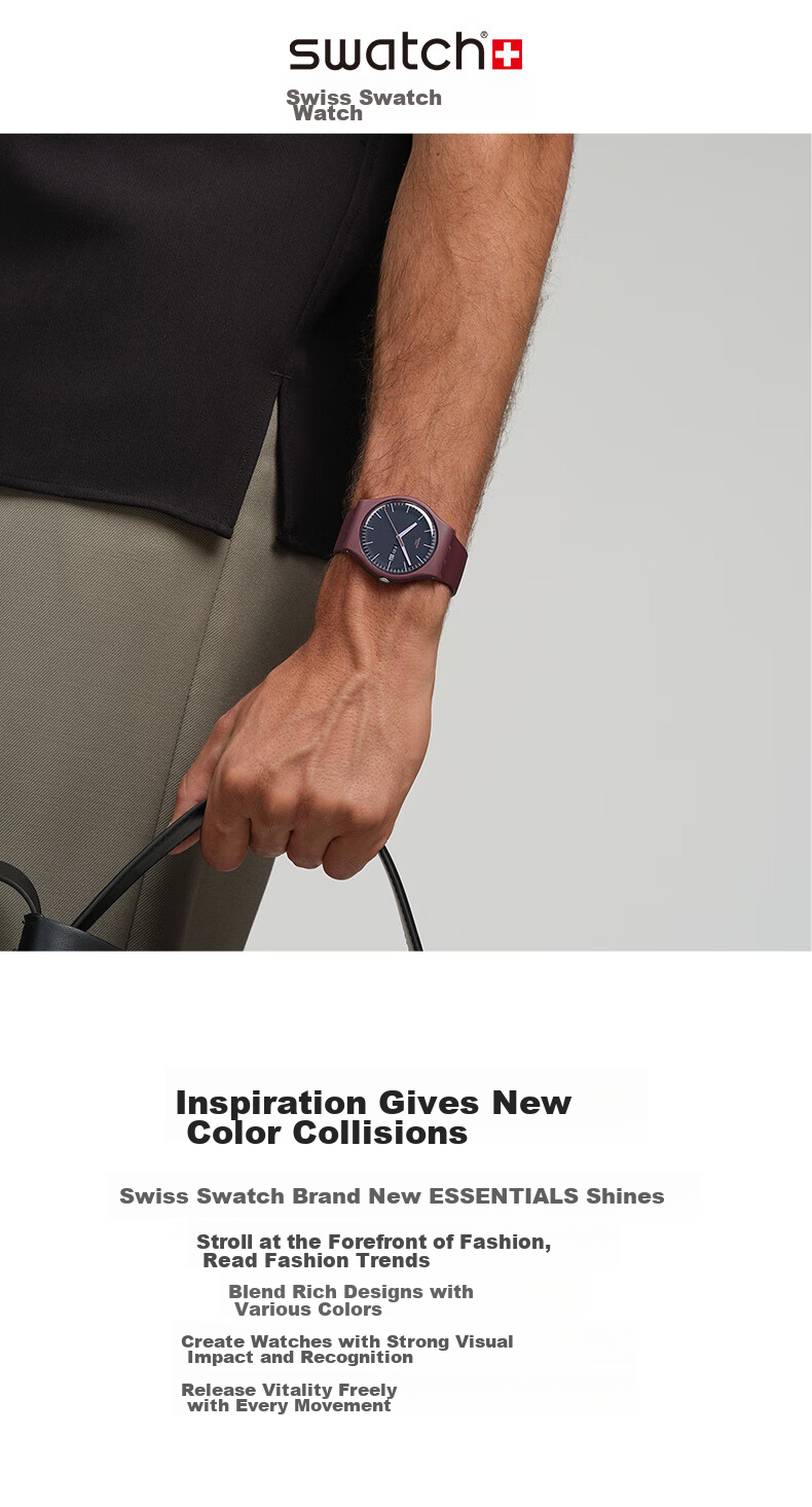 Swatch Swiss Watch, Casual Trendy Quartz Watch for Middle And High School Exams, Gift for Girlfriend, Holiday Present, Ice Blueberry 1