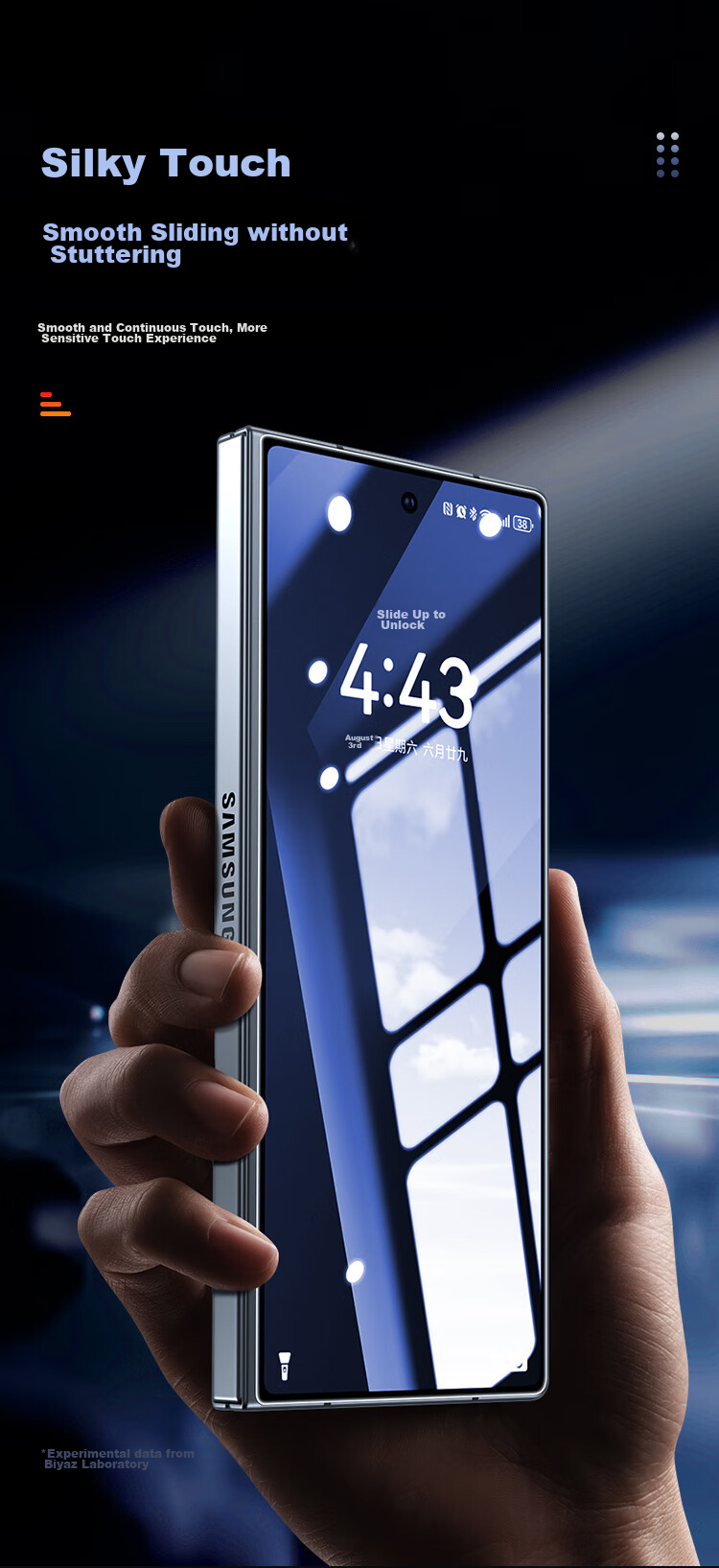 BIAZE Tempered Glass Screen Protector for Samsung Z Fold5 Outer Screen, Foldable Phone Protective Film, Full Coverage Anti-Scratch Wear-Resistant Low Fingerprint High Definition Front Screen Protective Glass JM846 9