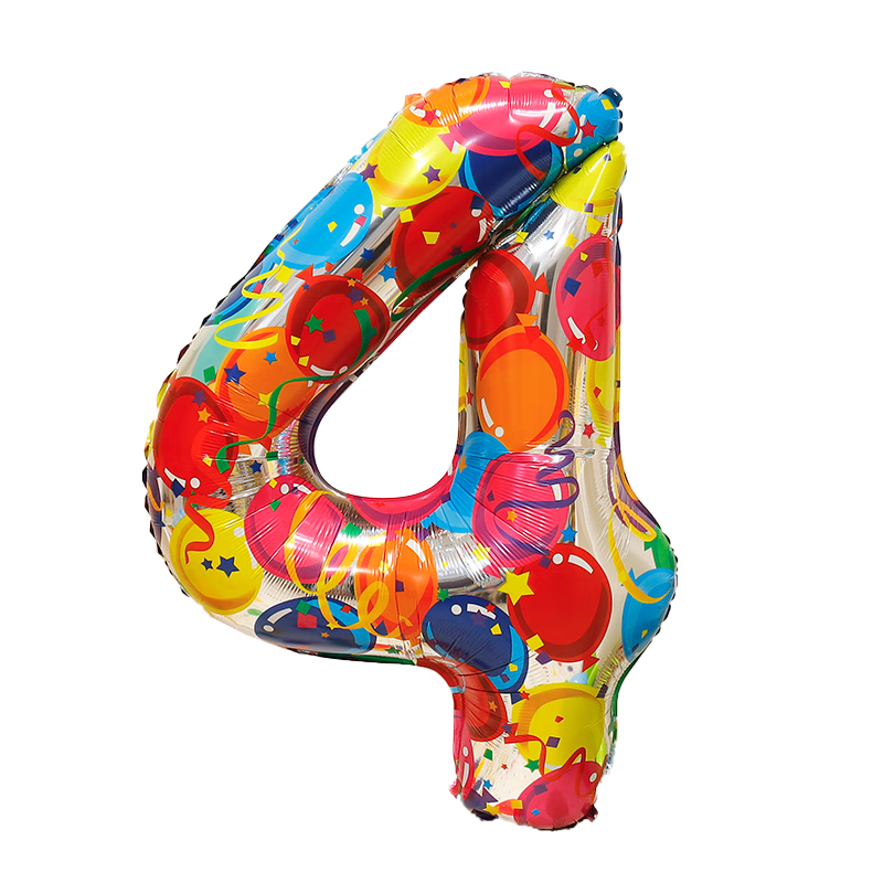 Duomeiyi Birthday Scene Decoration, Girl And Boy Birthday Number Balloons, 4-Year Children's Atmosphere Props, Party Decorations, White