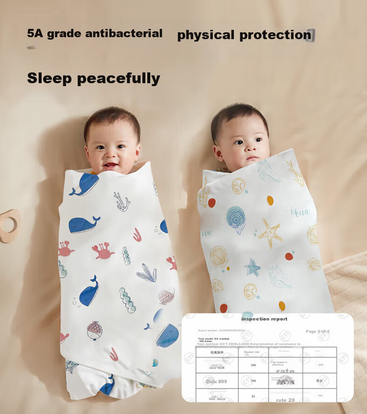 AIBEDILA Newborn Swaddle Blanket, Pure Cotton Baby Delivery Room Swaddling Cloth, Infant Wrap Blanket, Spring And Autumn Double-Layer, Little Fox 4