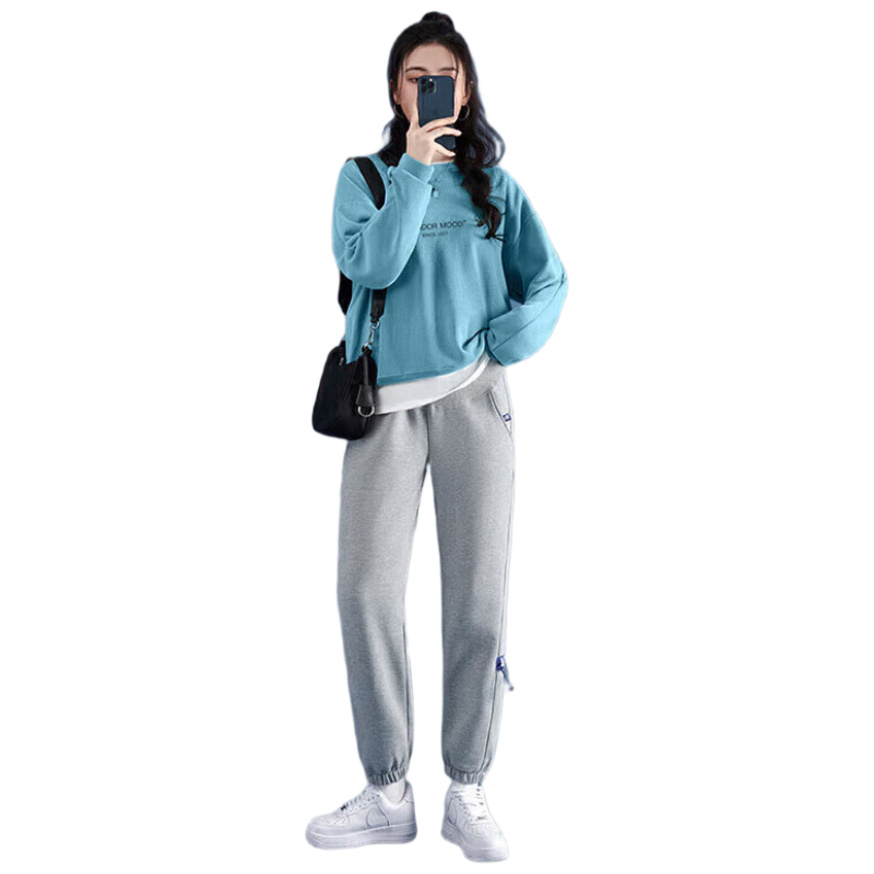 JOYNCLEON Maternity Pants, Spring And Summer Casual Sports Pants for Women, Wear As Outerwear Or Leggings, Light Gray, Size L, JYK12756