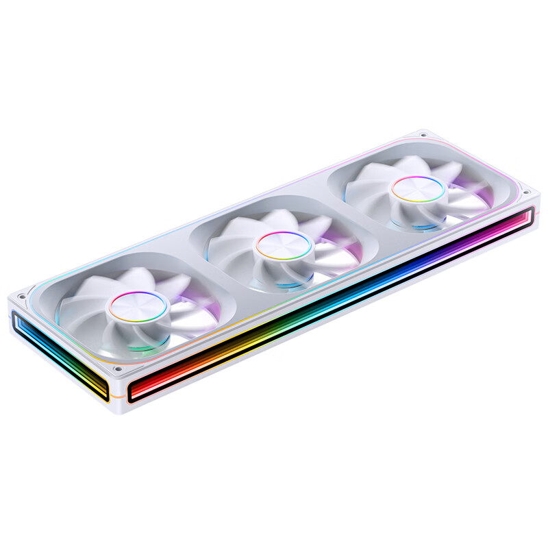 JONSBO ZA-360WR ARGB Version White Anti-Leaf 12CM*3 Case Fans (Four-Sided Integrated Multi-Layer Mirror Effect/3-In Aluminum Nameplate/PWM Male And Female Connectors)