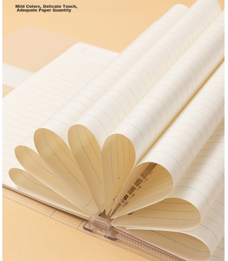 Deli B5 Loose-Leaf Notebook, Xingyu Watercolor Series, 40 Sheets/80 Pages, Comfortable to Hold, 8-Hole Refill Paper, Lined Pages, Replacement Covers, Exam Preparation, Error Correction, Homework Notebook HB540-P 12