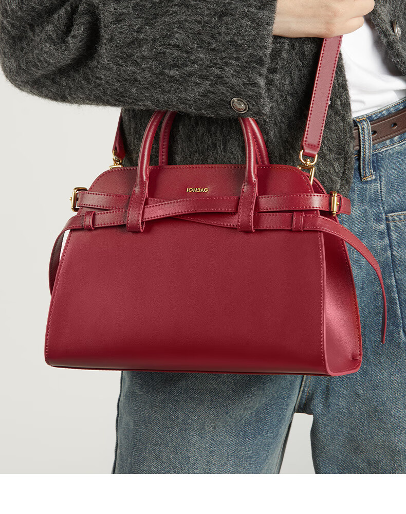 JONBAG Leather Kelly Bag Strap Handbag for Women, Elegant Red Wedding Bag 2026 New Style Wedding Souvenir Gift for Girlfriend 29