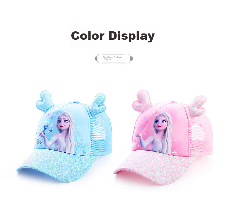 Disney Elsa Princess Children's Hat Spring And Summer Girls' Hat Baby Sun Hat Elsa Baseball Cap Duck Tongue for Girls 13
