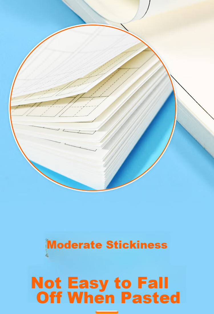 NVV Error Correction Sticky Notes, No-Copy Sheets, 4-Pack Self-Adhesive Memo Pads for Students, Lined Paper for English Vocabulary And Math Exam Error Correction, BL-12 13