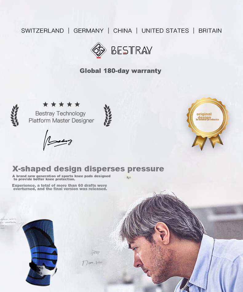 Bestray 5D Knee Brace Sports Knee Protector Meniscus Support for Running, Basketball, Badminton, Women's Deep Squats Professional Knee Guard 1