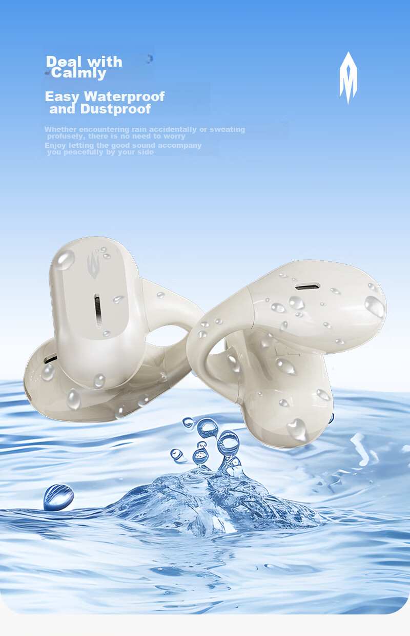 AIRMARS FORSMARTPHONE Bluetooth Headphones, Wireless Earphones, Clip-On Style, Active Noise Cancellation, Stereo Surround Sound, Long Battery Life, Ear-Hook Bone Conduction Concept, Compatible with Apple And Huawei, ABO15 Off-White 11