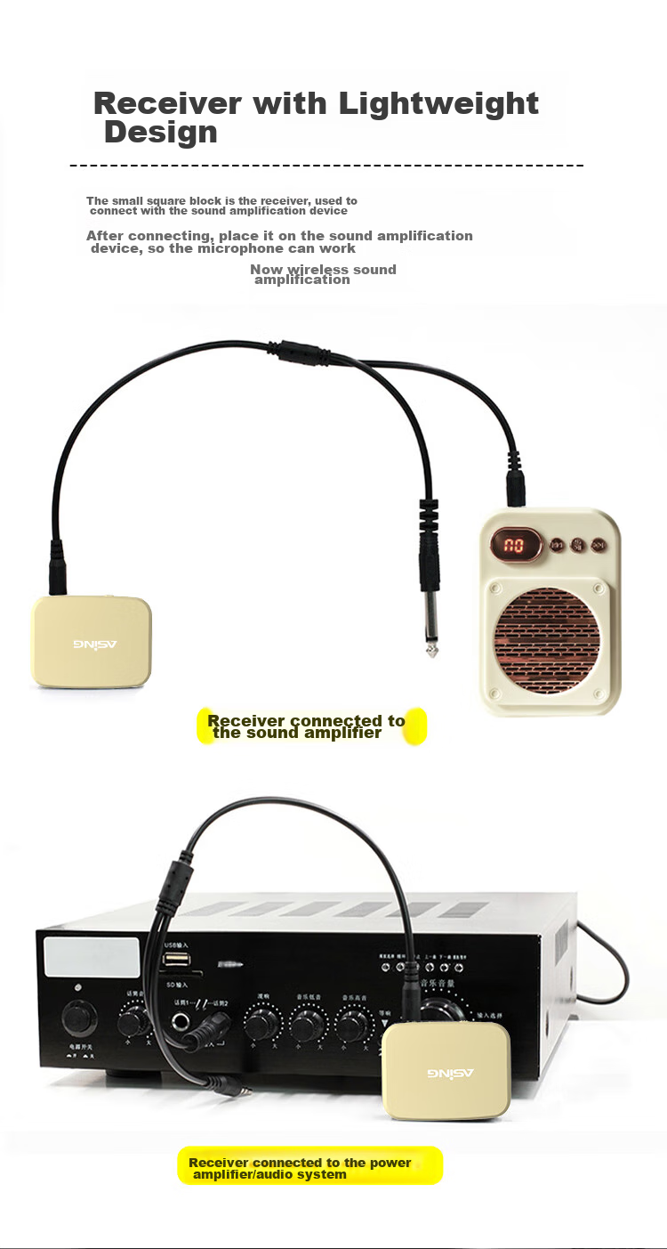 ASiNG WM03 Pro Wireless Microphone, Teacher's Classroom Lapel Mic, Amplifier-Specific Headset, Conference Performance Headphones, Microphone Amplifier Speaker 10