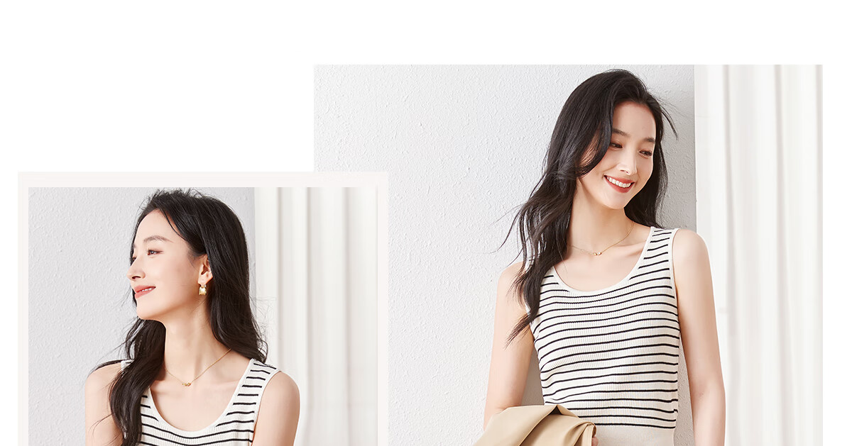 Chushen Spring And Summer Knitted Vest for Women, Simple And Versatile, Large U-Neck Design, Fashionable Inner And Outer Wear Top S62T294 10
