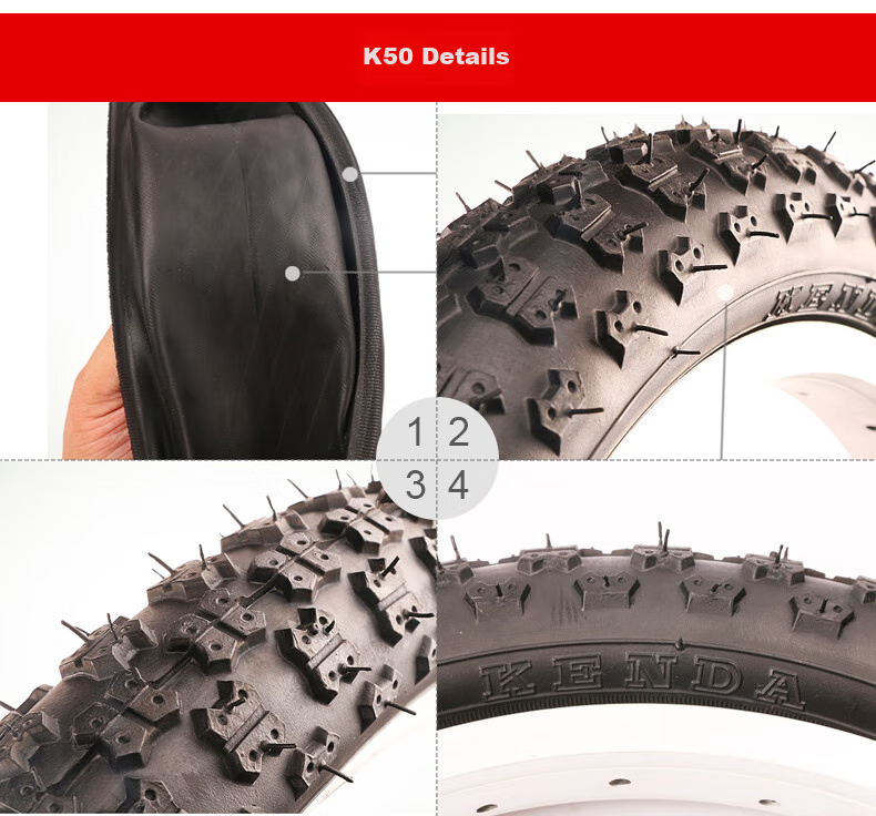 KENDA K50 Children's Folding Bicycle Outer Tire, 16X2.125, Wear-Resistant Outer for Children's Bikes, Mountain Bike Tire, Non-Slip, Large Particles, Black 8