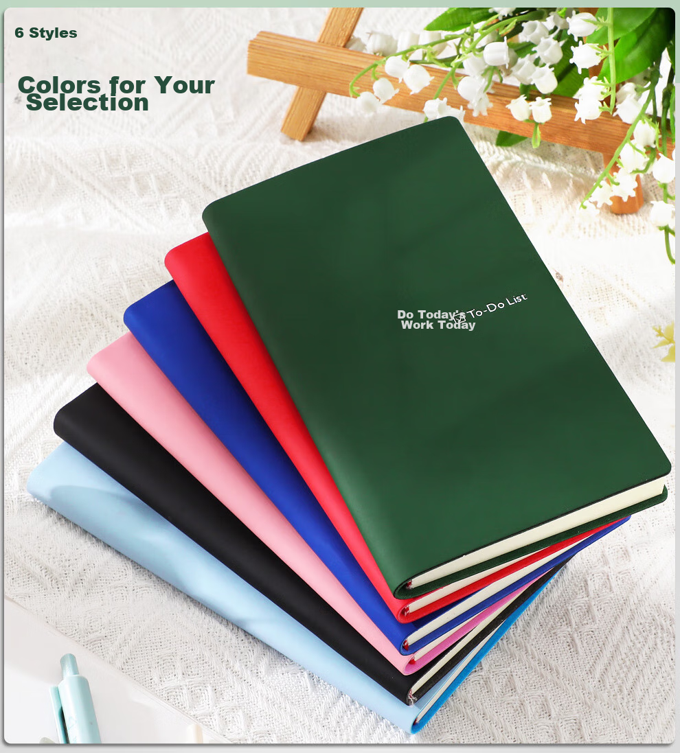 Zuolanzhe Daily Planner A6 Schedule Book, Daily Task List, Portable Self-Discipline Check-In Book, High-Quality Notebook, Time Management Efficiency Manual, Journal, Customizable, Dark Gree 8