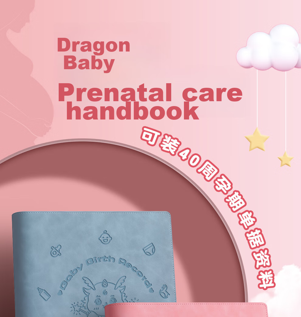 Jiaranheng Pregnancy Check-Up Organizer, Prenatal Report A4, Pregnancy Record Book, File Storage Bag, Loose-Leaf Portable Ultrasound Examination Form, Document Folder, Large Capacity Collection Book, Pink 1