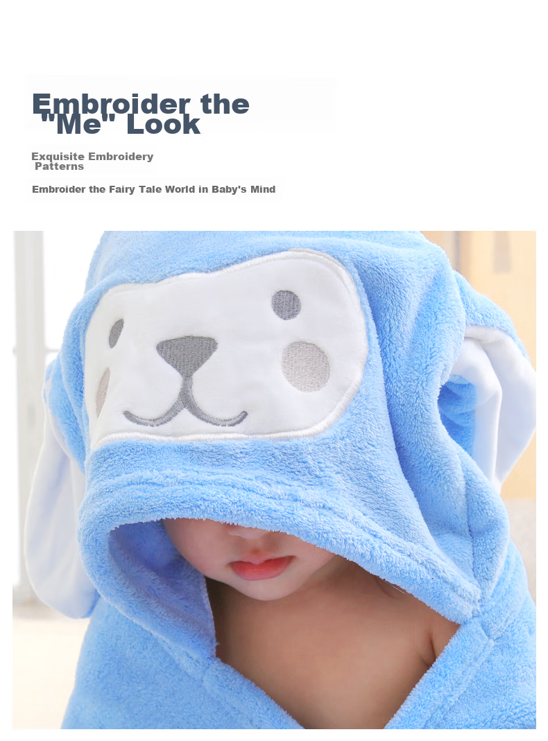 Nanjiren Baby And Child Bath Towel Cape with Hood, Cotton Gauze Absorbent Coral Fleece Bath Towel, Baby Bath Robe Cloak Wrap 11