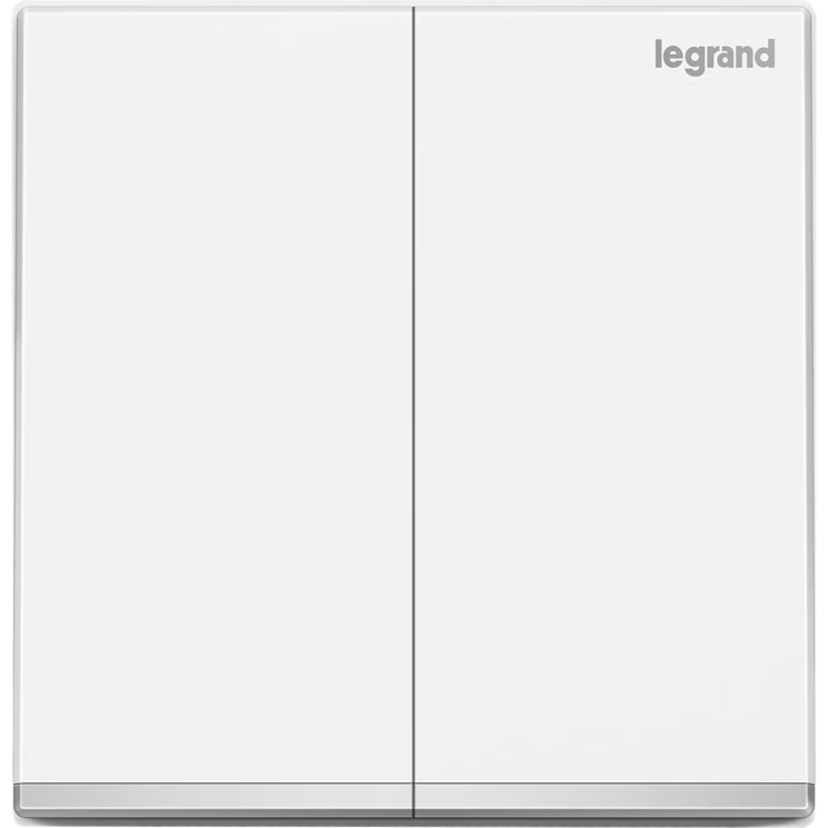 LEGRAND Yijing Series Switch Socket White Large Panel Switch, Double Switch Double Control, with Silver Edge