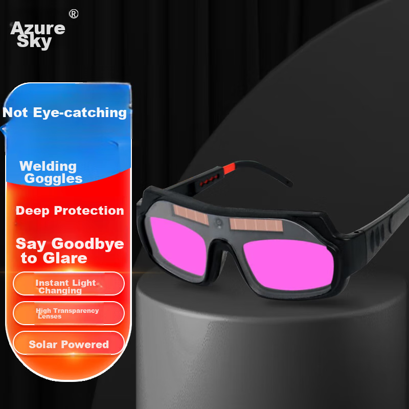 Qingxiao Welding Goggles, Specialized Protective Eyewear for Welders, Anti-Glare Automatic Darkening Glasses for Arc Welding