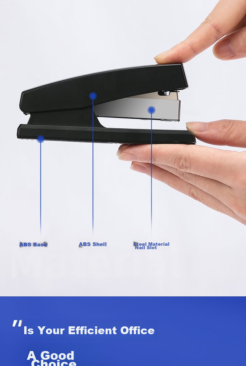 Deli Small Stapler Set, Office Supplies, Stationery for Students, with Staples And Staple Remover, Medium-Sized Large Stapler, Compact Office Use, 0354 Honor Black 7