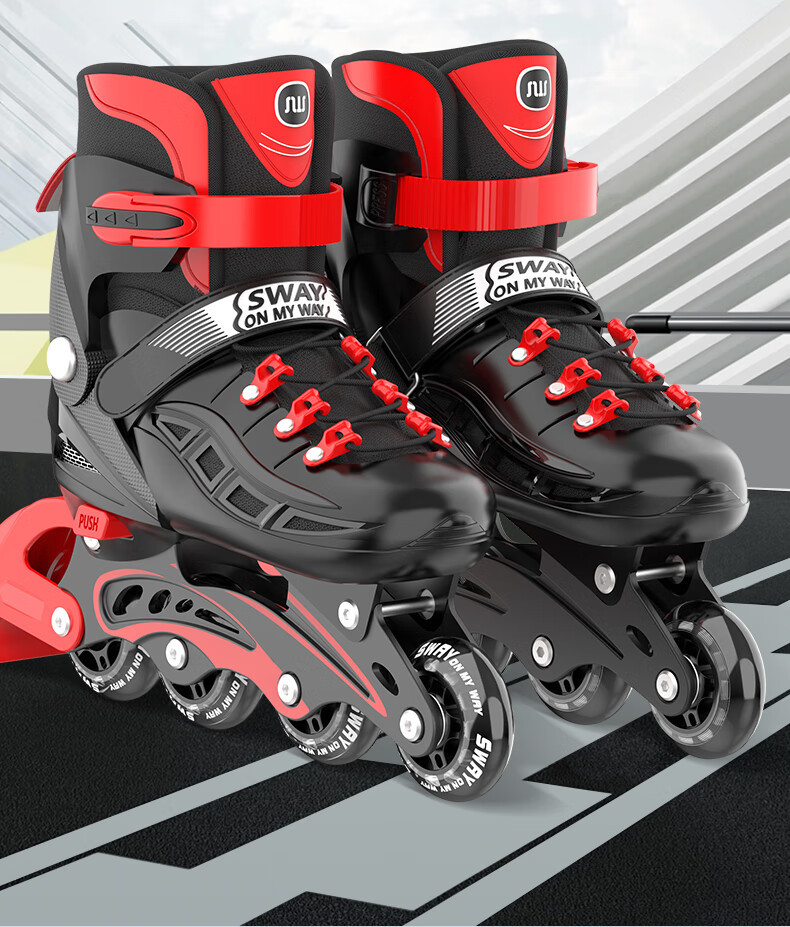 SWAY Roller Skates for Children, Inline Skates Set with Adjustable Wheels for Boys And Girls, Roller Skates for Beginners And Older Kids S7 4