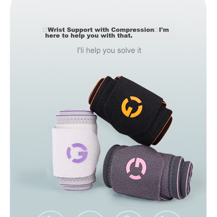 GINGPAI SPORT Compression Wrist Support Brace for Sprains in Women, Tennis Elbow Band, Sports Volleyball Badminton Wrist Guard, Pain Relief Warm Bandage for Strains And Sprains, Orange, One Pair 5