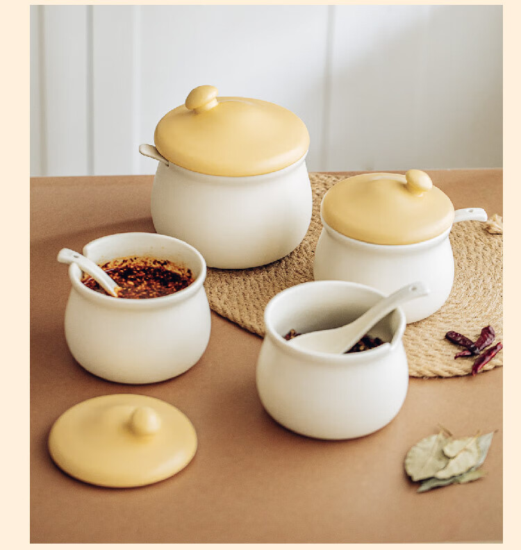 Shuke Ceramic Lard Jar, Heat-Resistant, for Storing Chili Oil And Spices, Food-Grade 15