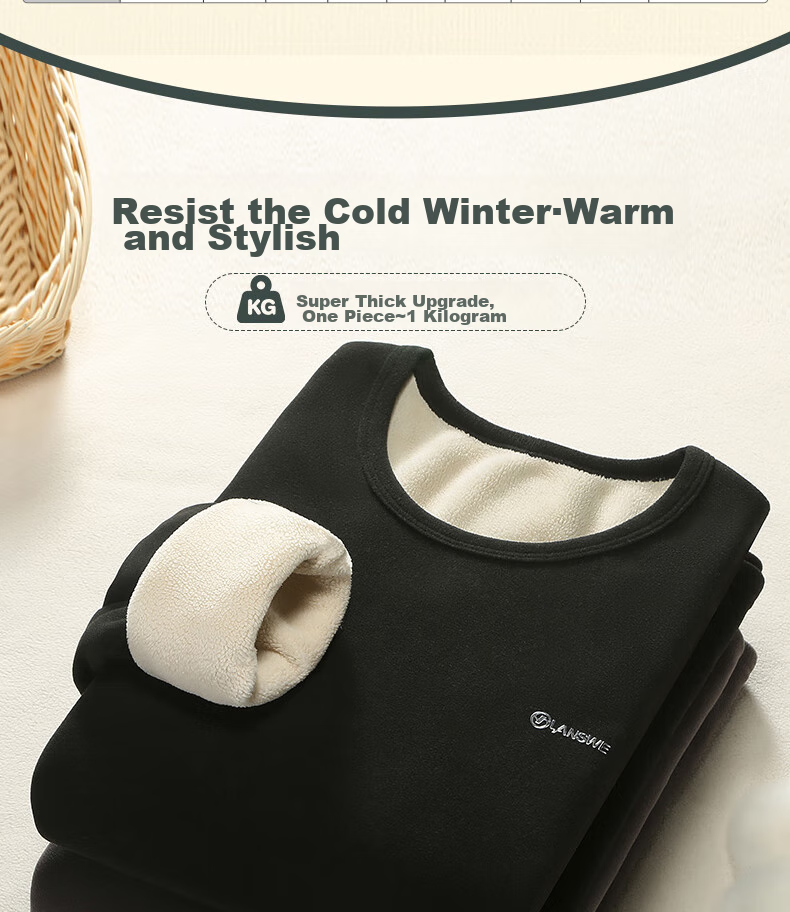 LangSha Thermal Underwear for Men, Fleece-Lined Thickened Top, Single Piece Autumn And Winter Inner Wear, Slim-Fit Cotton Sweater, Fleece-Lined Base Layer 6