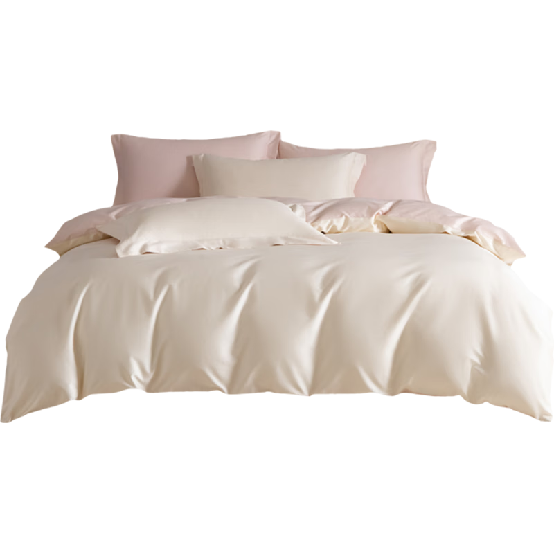 AMOR Antibacterial Class A 100-Count Long-Staple Cotton Sateen Duvet Cover, Single Piece, Pure Cotton, Moonlight White, 200x230cm